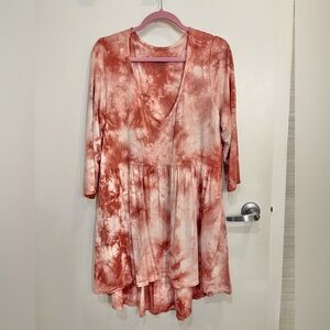 Torrid Pink Tie-Dye High-Low Shirt